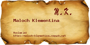 Maloch Klementina névjegykártya